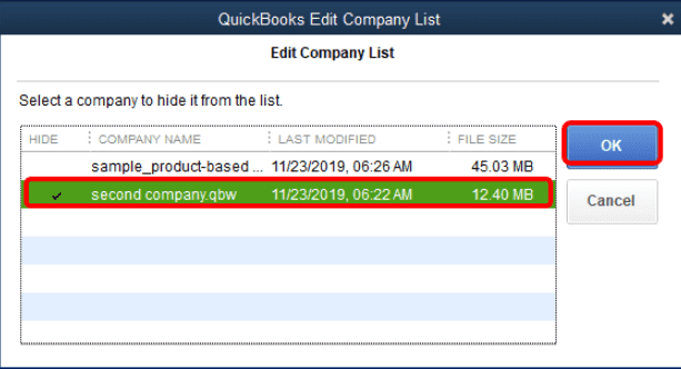 QuickBooks delete company file