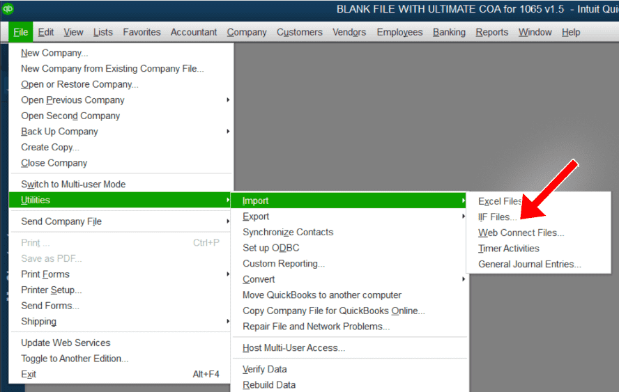 Import IIF Files into QuickBooks Desktop 2019