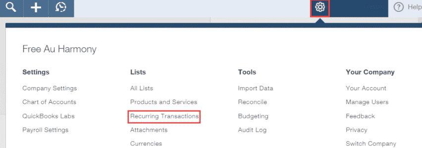 Recurring Transactions in QuickBooks Online