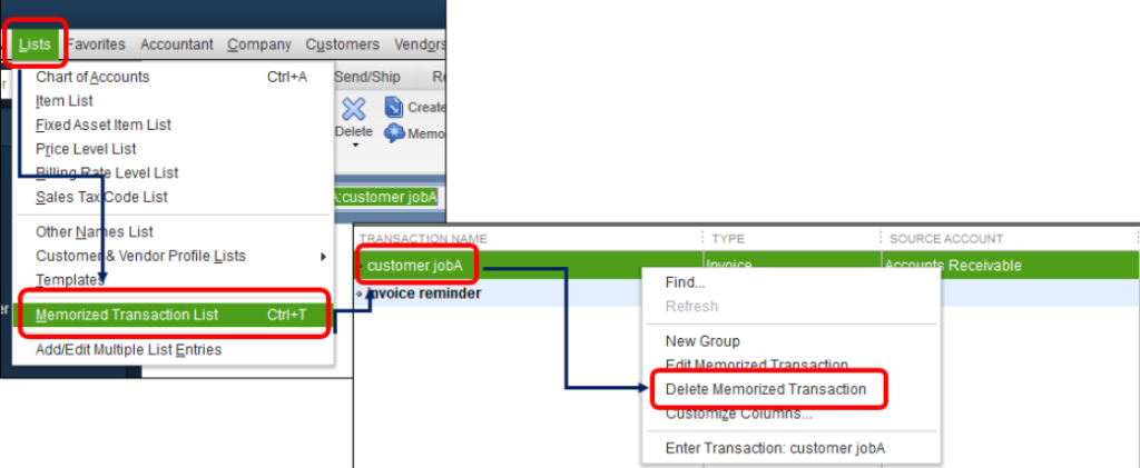 Delete a Memorized Transaction in QuickBooks