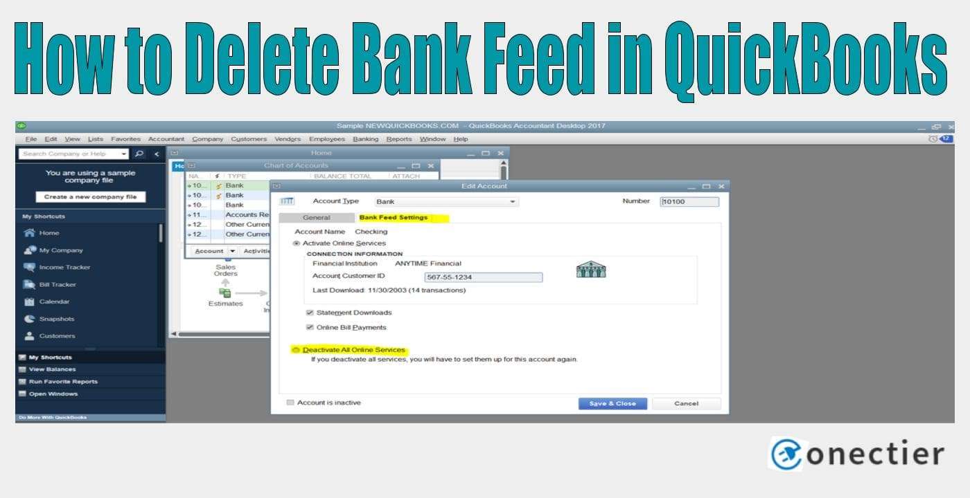 Conectier-How to Delete Bank Feed in QuickBooks