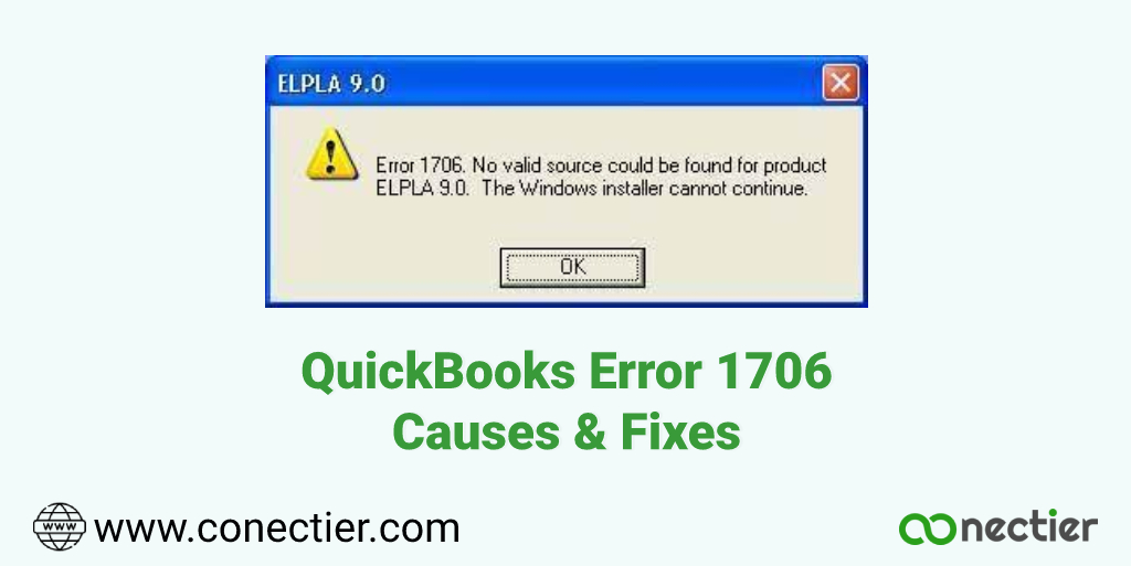QuickBooks Error 1706 Causes & Fixes