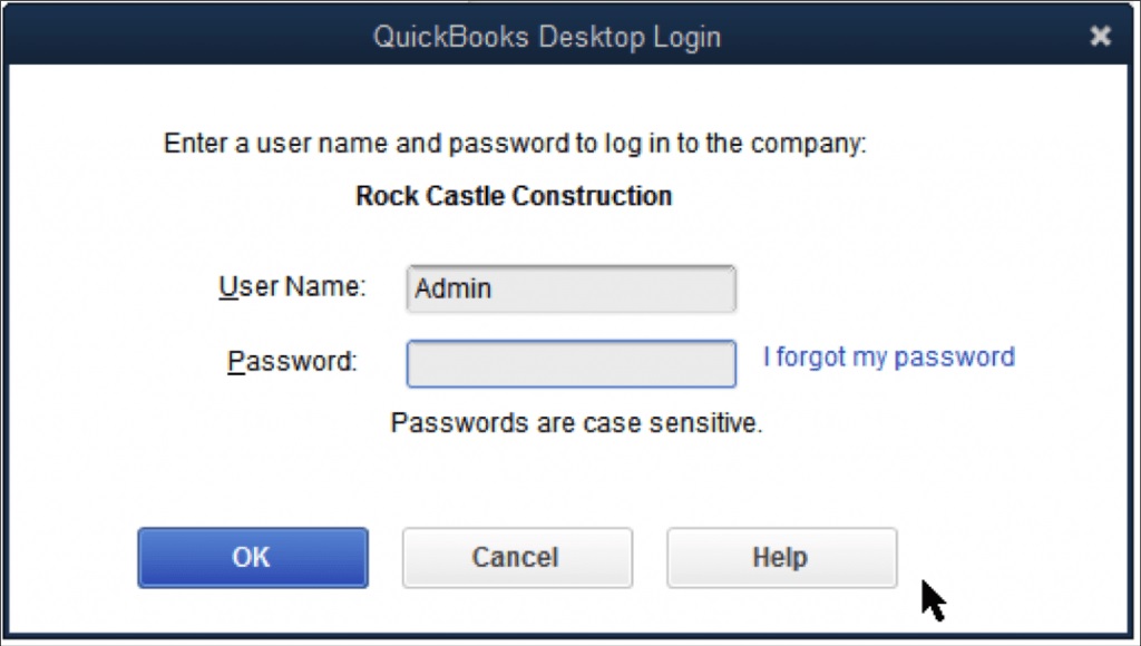 conectier-reset quickbooks password