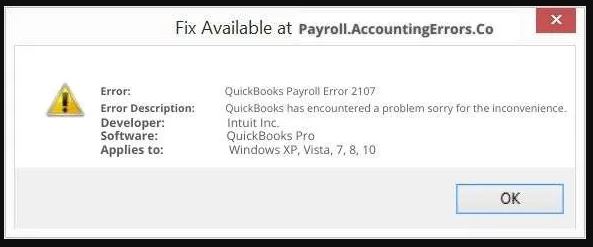 conectier-error 2107 in quickbooks desktop